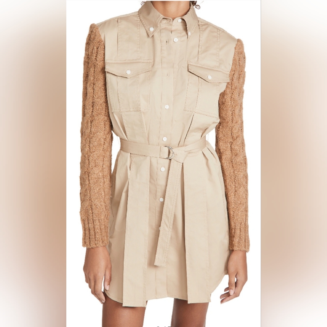 10 Crosby Derek Lam Vivian Mixed Media Shirt Dress